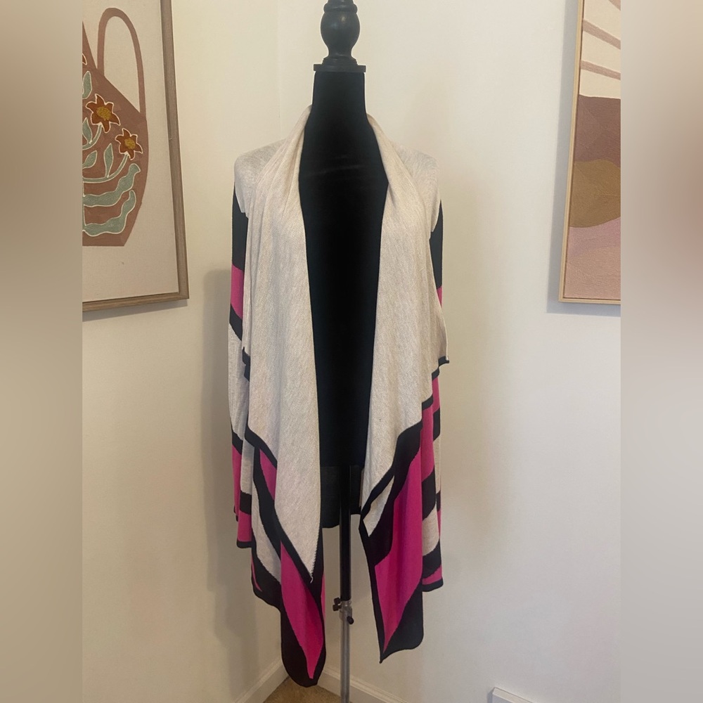 INC Light Weight Open Cardigan Women’s XL Black, Hot Pink and Khakii colored